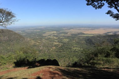Villarrica, Paraguay 'daki Cerro Akati' den Panoramik Görünüm