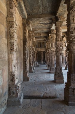İyi hazırlanmış sütunlar, Qutub Minar karmaşık, Delhi, India 