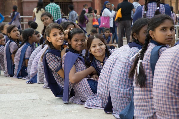 Indiase schoolmeisjes Stockafbeelding