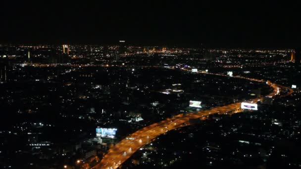 Veduta aerea della città di Bangkok e del traffico, Thailandese — Video Stock