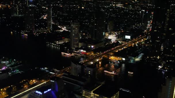 Aerial view of bangkok city and traffic, Thailnad — Stock Video