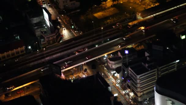 Aerial view of bangkok city and traffic, Thailnad — Stock Video
