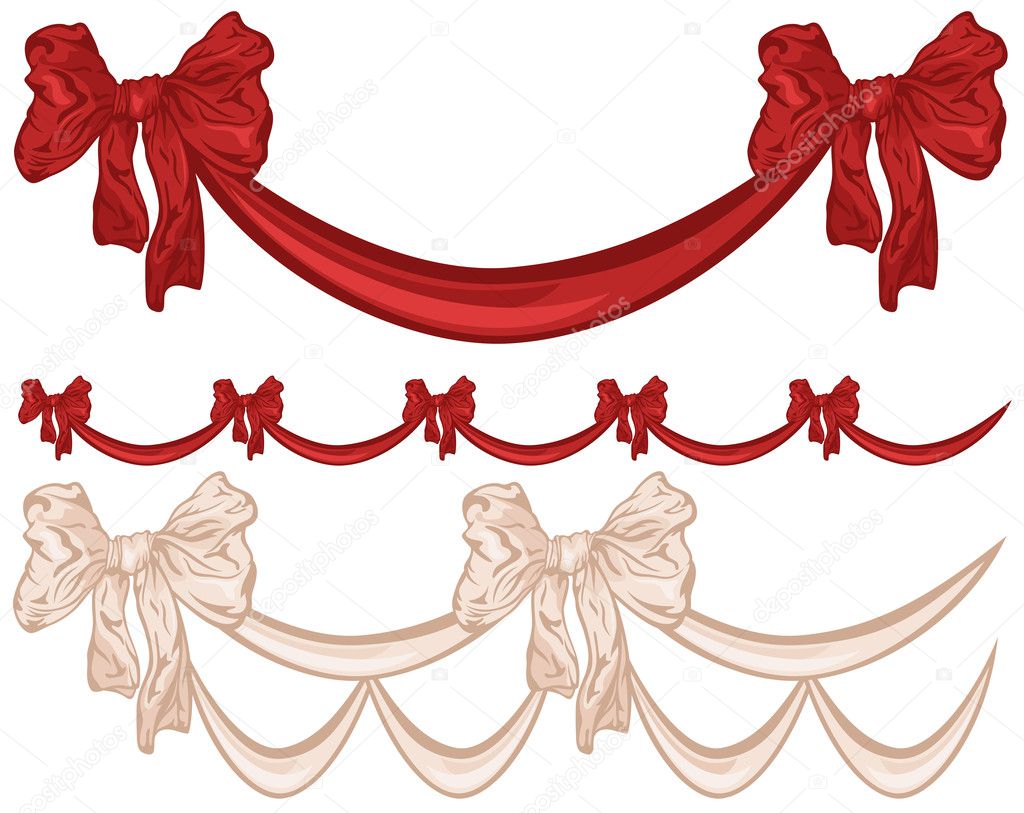 Bow ribbon garland — Stock Vector © Cattallina 56723251