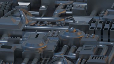 Metal mekanik elektronik detaylar doku