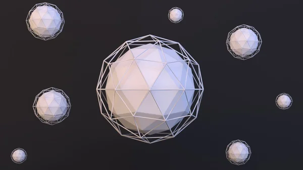 3D soyut ICO küreler arka plan