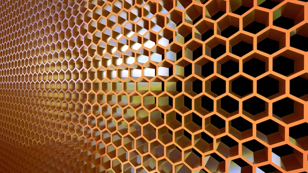 Nido de abeja de metal render . — Foto de Stock