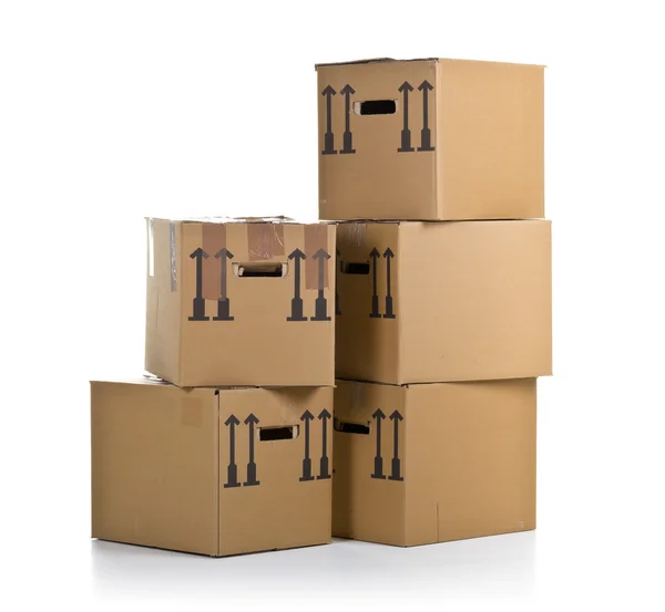 Moving carton boxes stack — Stock Photo, Image