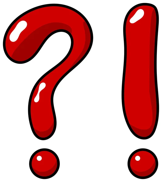 Comic question and exclamation mark — Stock Photo, Image