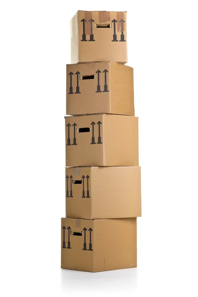 Moving carton boxes stack — Stock Photo, Image