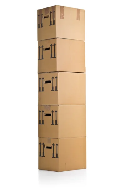 Moving carton boxes stack — Stock Photo, Image