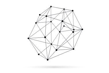 Üç boyutlu ağ kavramı tel kafes küre soyut