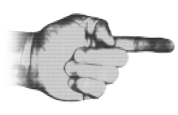 Retro halftone textured hand pointing — Stock Photo, Image