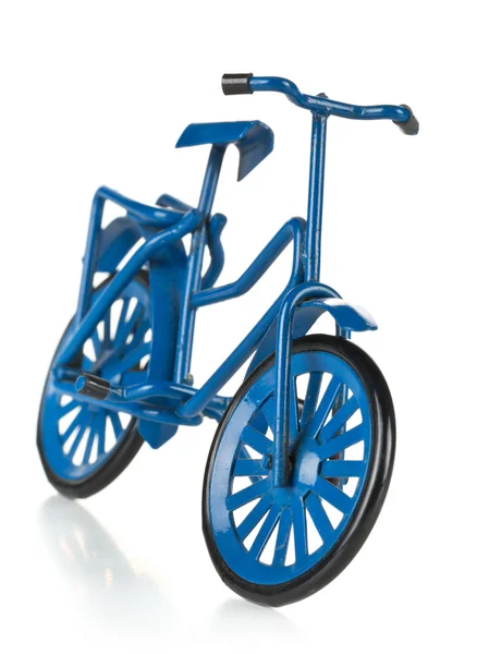 Metallblaues Miniaturfahrrad — Stockfoto