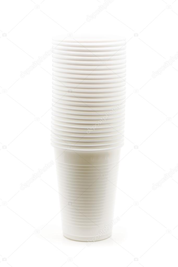 Stacked white plastic cups Stock Photo by ©shawn_hempel 119119312