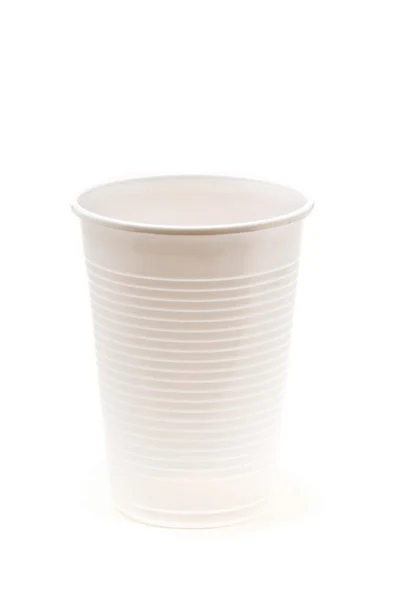 Vide, propre, tasse en plastique blanc — Photo