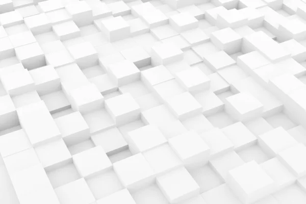 Random Shifted White Cubes Geometrical Pattern Background Soft Shadows Minimal — Stock Photo, Image