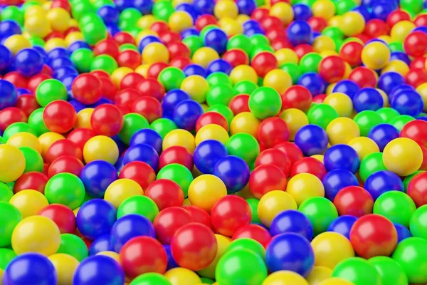 Piscina Bolas Poço Cheio Bolas Plástico Vermelho Verde Amarelo Azul — Fotografia de Stock