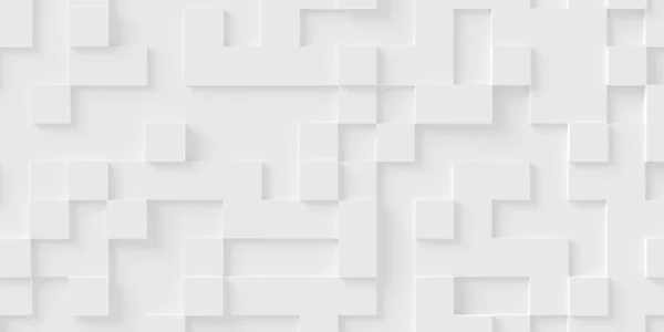 Modern Minimális Fehér Véletlenszerűen Eltolódott Kocka Geometriai Minta Háttér Lapos — Stock Fotó