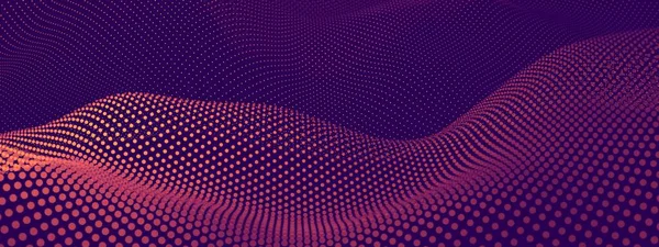 赤と紫の波ポイント地形や風景の背景 技術やビジネステンプレート 3Dイラスト — ストック写真