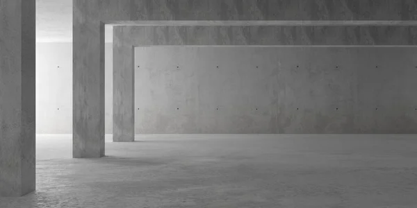 Abstrato Vazio Sala Concreto Moderno Com Pilares Luz Indireta Parede — Fotografia de Stock