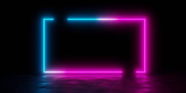 Moderno Futuristico Astratto Blu Rosso Rosa Neon Luce Incandescente Design — Foto Stock