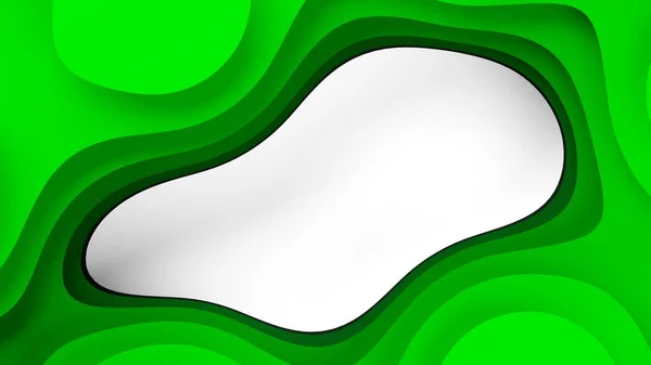 Abstract Paper Cut Terrain Landscape Topography Layers Background Green White — Stock Photo, Image