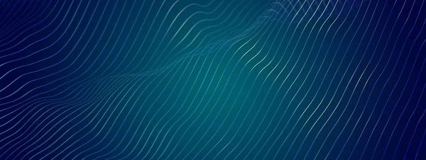 Blue and green wave points terrain or landscape background, technology or business template, 3D illustration