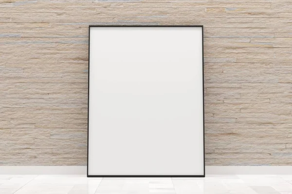 White Empty Blank Picture Poster Frame Template Mock Design Standing — Stock Photo, Image