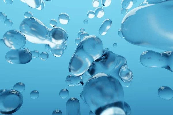 Abstract Underwater Water Bubbles Blue Background Illustration —  Fotos de Stock