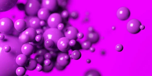 Abstract Violet Organic Bubble Fluid Sphere Shapes Drops Violet Background — Stock Photo, Image