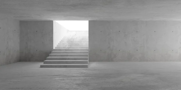 Abstrait Vide Salle Béton Moderne Avec Éclairage Indirect Haut Escalier — Photo