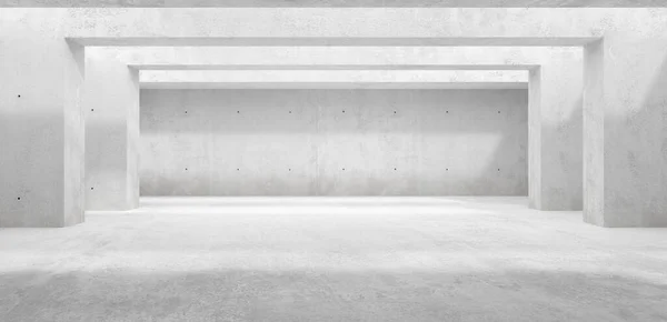 Abstrato Vazio Sala Concreto Moderno Com Vigas Teto Pilares Piso — Fotografia de Stock