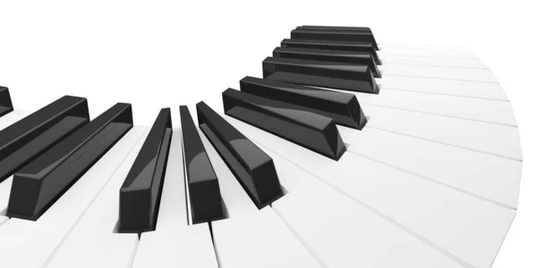 Böj Piano Eller Tangentbord Tangenter Våg Eller Kurva Isolerad Vit — Stockfoto