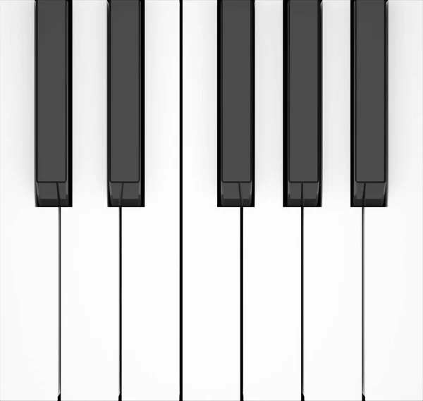 Piano Clavier Touches Octave Simple Plat Vue Dessus Illustration — Photo