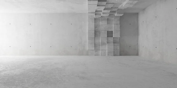 Salle Béton Abstraite Vide Moderne Avec Éclairage Indirect Paroi Latérale — Photo