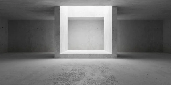 Quarto Abstrato Moderno Vazio Concreto Com Luz Teto Aberta Quadro — Fotografia de Stock