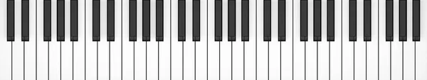 Piyano Veya Klavye Tuşları Beş Oktav Düz Üst Görünüm Boyutlu — Stok fotoğraf