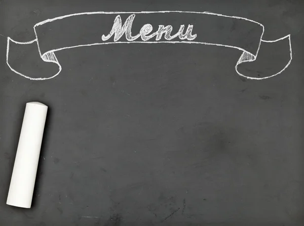 '菜单' 粉笔写在黑板上与副本空间 — 图库照片