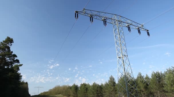 Power grid pylon — Stock Video