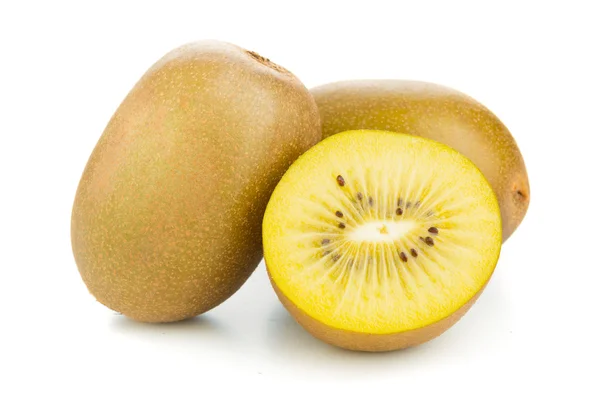 Golden kiwifruit cut and whole — Stock Photo, Image