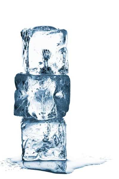 Melting ice cube stack with water — Stock Photo, Image