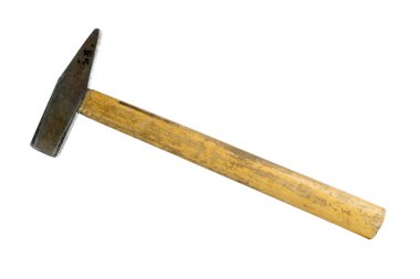 metal çekiç üzerinde beyaz izole