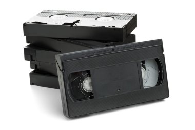 Video ev sistemi film kaset yığını