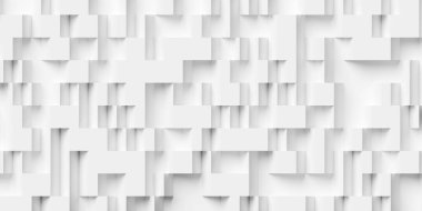 Randomly shifted offset wide lines or blocks geometry background wallpaper banner, flat lay, 3D illustration