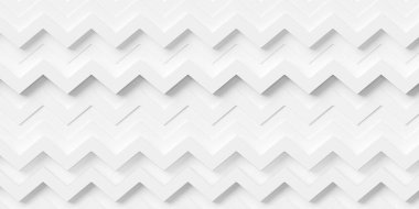 Rastgele yatay beyaz zig-zag üçgen çizgileri veya kutular geometri arkaplan duvar kağıdı pankartı, yukarıdan düz üst görünüm, 3D illüstrasyon