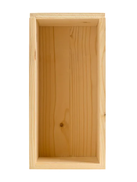 Kleine lege houten doos geïsoleerd — Stockfoto