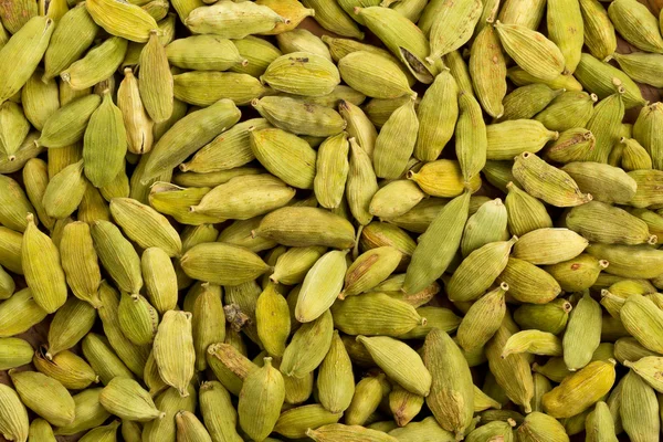 Baccelli di semi di cardamomo sfondo — Foto Stock