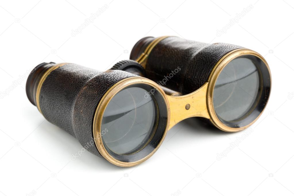 Vintage binoculars over white