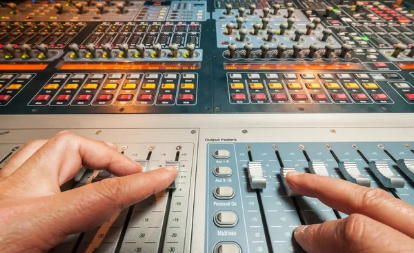 Mixing at recording professional studio. — Stock Photo, Image