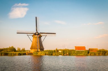 Historians Dutch windmills near Rotterdam clipart